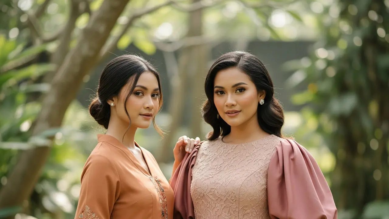 Inspirasi Anggun Dress Panjang Brokat Kombinasi Warna Earth Tone untuk Tampilan Menawan