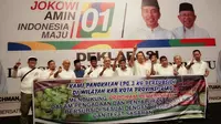 Gabungan pangkalan LPG 3 kilogram deklarasikan dukungan untuk Joko Widodo dan Ma'ruf Amin di Pilpres 2019. (Liputan6.com/M Syukur)
