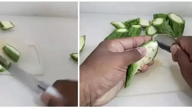 Bersihkan Pare dari Bijinya Lalu Potong Menjadi Beberapa Bagian