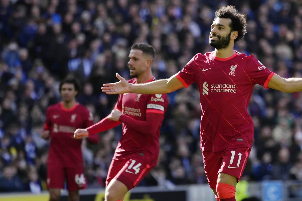 Foto: Salah dan Diaz Bobol Gawang Brighton, Liverpool Capai Gol ke-2000 di Liga Inggris