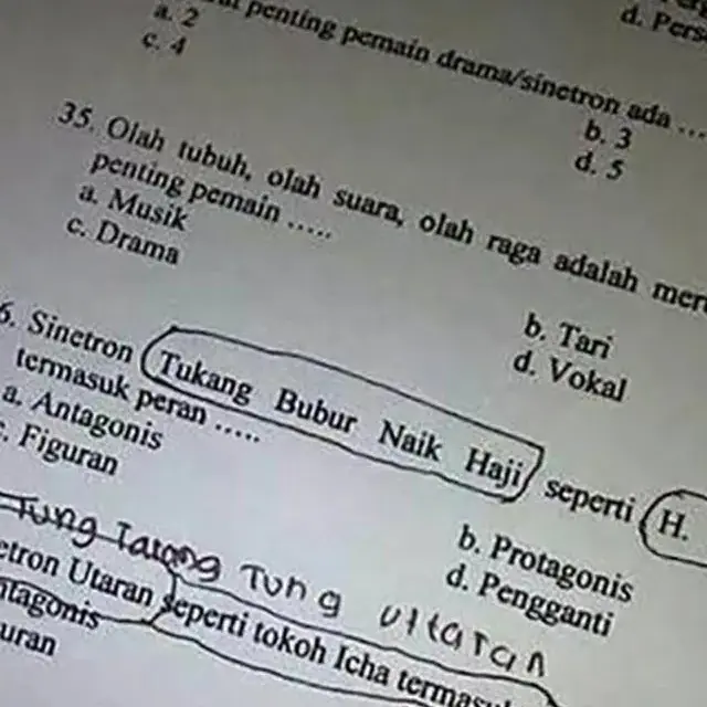 6 Soal Ulangan Seni dan Penjaskes Nyeleneh Ini Bikin Murid Berpikir Keras