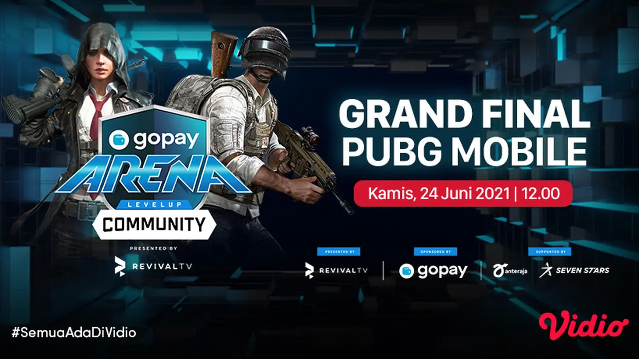 Jadwal dan Link Live Streaming Grand Final GoPay Arena Level Up Community PUBG Mobile di Vidio, Kamis 24 Juni 2021