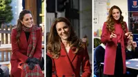 Kate Middleton menggunakan jas merah Alexander McQueen berulang kali (Foto: Instagram/@princeandprincessofwales)