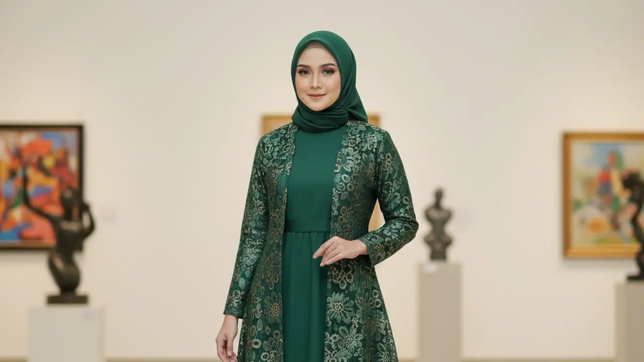 Model Gamis Blazer Brokat Terbaru (Foto: Gemini AI)