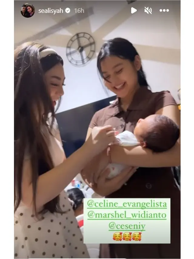 6 Momen Celine Evangelista Kunjungi Anak Pertama Marshel Widianto dan Cesen