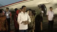 Presiden Jokowi tiba di Pekanbaru Riau.