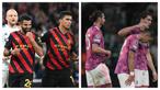 Dua hasil berbeda didapat dua tim unggulan pada laga matchday ke-4 fase grup Liga Champions 2022/2023. Manchester City yang bertandang ke markas Copenhagen meski ditahan imbang 0-0 namun berhasil memastikan lolos ke babak 16 Besar. Sementara Juventus yang menurun performanya di awal musim ini harus tumbang 0-2 dari tuan rumah Maccabi Haifa dan harus bersiap terlempar ke Liga Europa di sisa musim. (Kolase AFP dan AP)