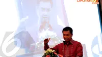 Di hadapan para peserta Debat Capres 2014, Dino Patti Djalal berusaha meyakin jika Nasionalisme Unggul akan mampu mengantar Indonesia menjadi negara maju (Liputan6.com/Helmi Fithriansyah)