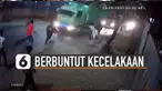 Aksi berbahaya ini mengakibatkan salah satu bocah terlindas truk hijau.
