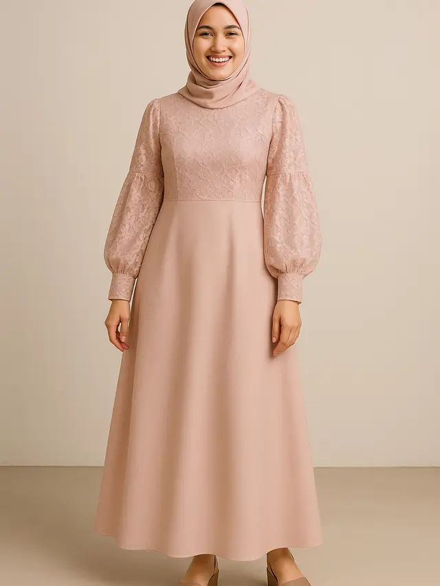Rekomendasi Gamis Brokat A-Line & Mermaid yang Lagi Tren 2025/ Ilustrasi ChatGPT
