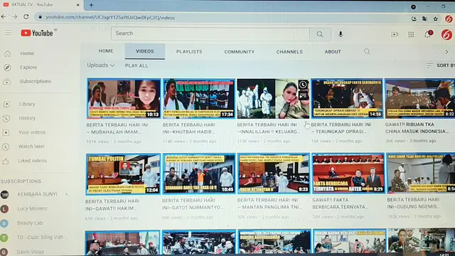 Ilustrasi channel Youtube Aktual TV