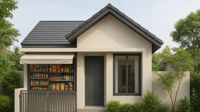 Model Rumah yang Bisa Sekalian Buat Tempat Usaha/Ilustrasi gambar oleh AI