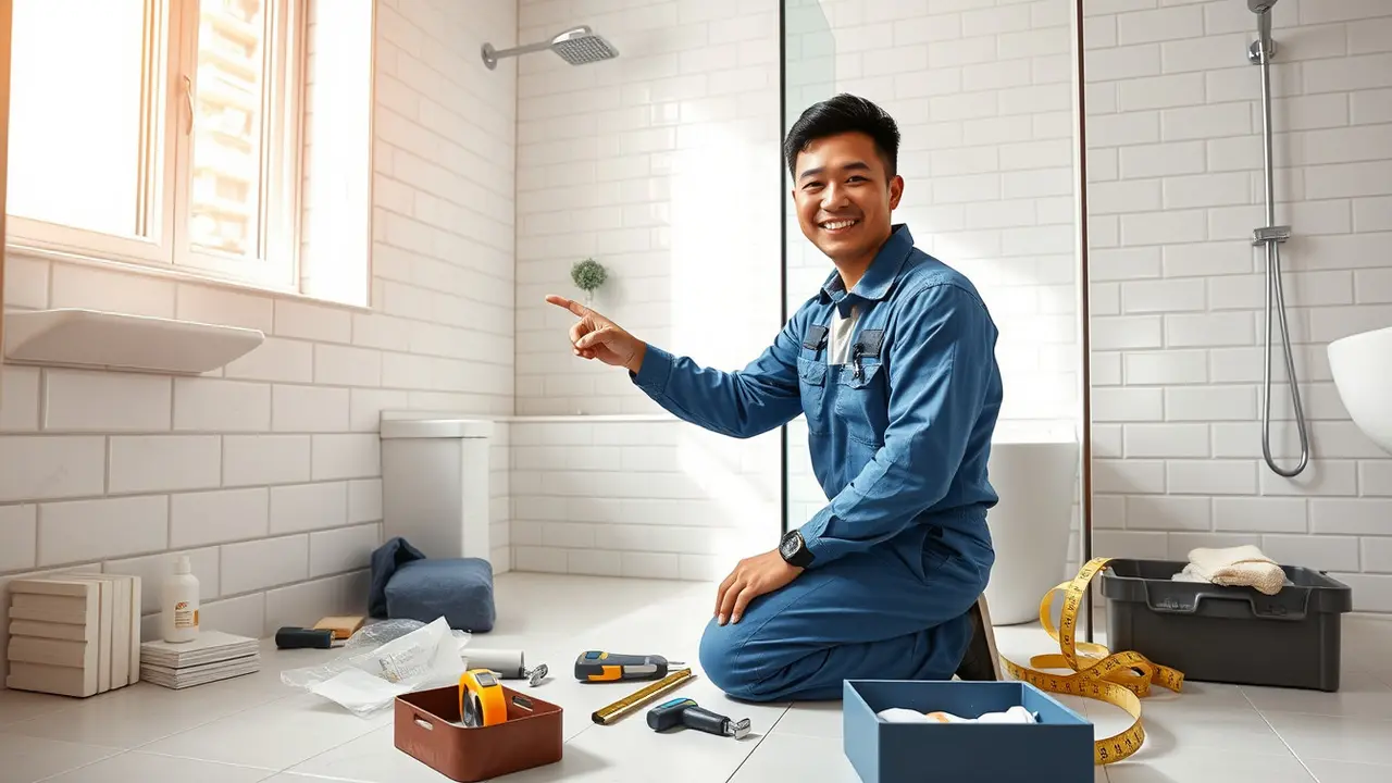 cara pasang keramik dinding kamar mandi