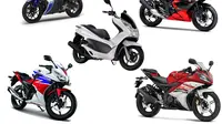 Yamaha YZF-R25, Honda CBR150R, Honda PCX150, Yamaha YZF-R15, dan Kawasaki Ninja 250 RR Mono siap berebut titel roda dua terbaik tahun ini.