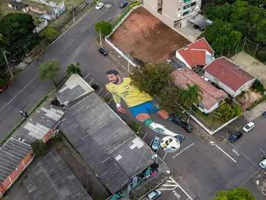 Brasil mempercantik kota mereka dengan pernak-pernik sepak bola menjelang pembukaan Piala Dunia 2026. (AFP/Pedro H. Tesch)