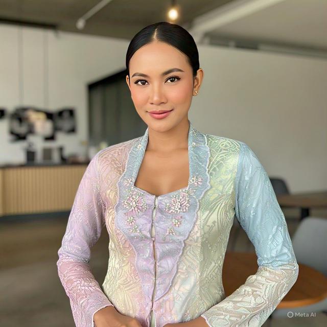 Kebaya Brokat A-Line dengan Sentuhan Pastel
