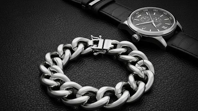 Model Gelang Terbaru Emas Putih 750 Rantai Tebal Maskulin