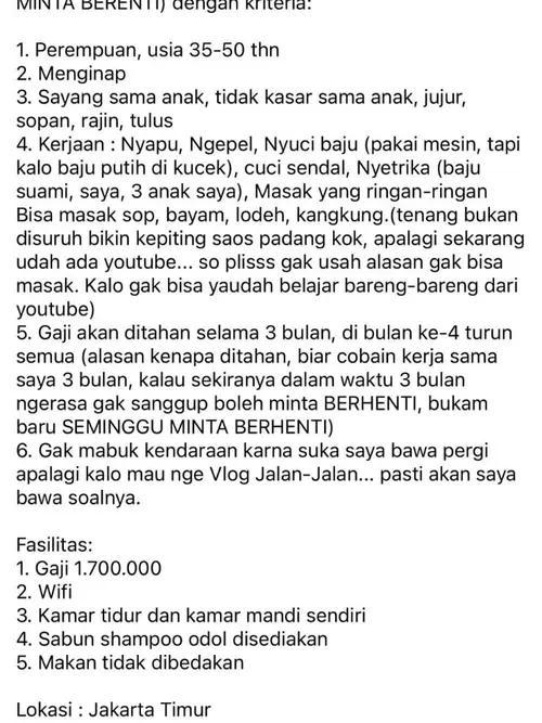 Cleopatra Djapri Eks JKT48 Dirujak Warganet Usai Cari ART dengan Tugas  Seabrek tapi Gaji Kecil - ShowBiz Liputan6.com