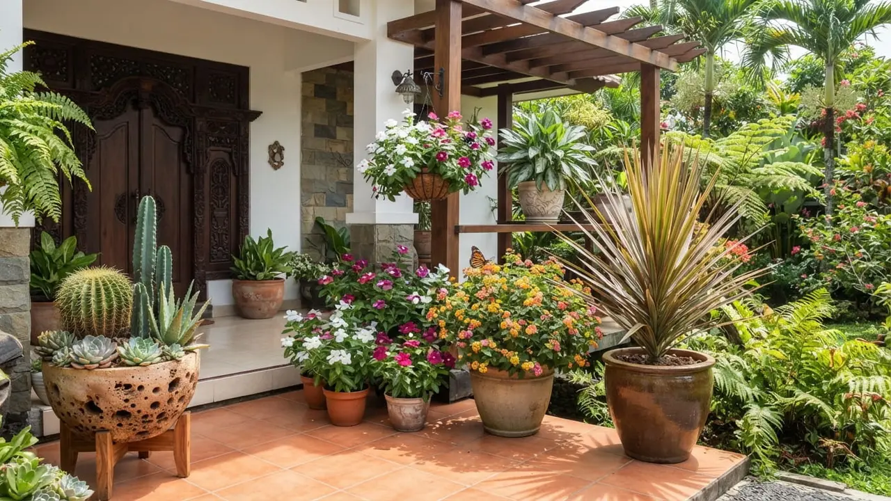 Tanaman Pot yang Tahan Panas di Depan Rumah