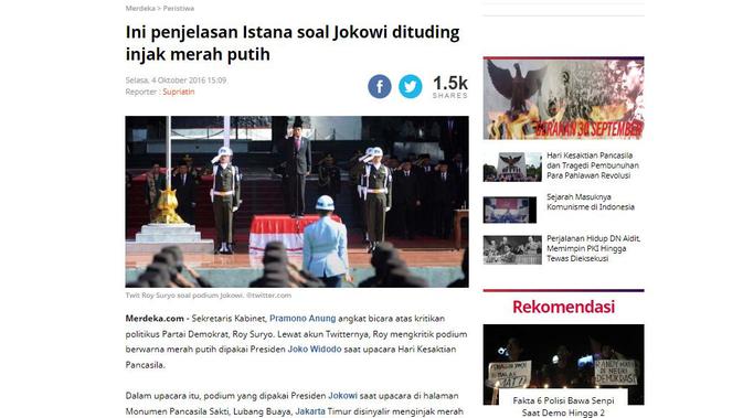 [Cek Fakta] Viral Foto Pemuda dan Jokowi yang Disebut Lecehkan Bendera Merah Putih, Ini Faktanya