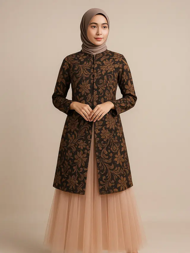 rekomendasi padu padan bawahan untuk tunik batik belah panjang