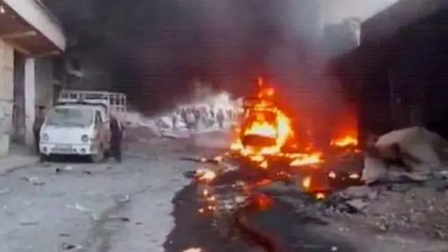 Serangan Udara Militer Suriah Memborbardir Kota