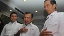 Capres dari PDIP mengaku kaget saat bertemu dengan Mantan Wakil Presiden Jusuf Kalla (JK), di Bandara Halim Perdanakusuma, Sabtu (3/5/14). (Liputan6.com/Herman Zakharia)