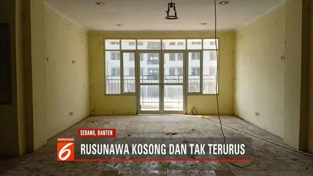 Rusunawa di Serang, Banten, yang dibangun Kementrian Perumahan Rakyat, rusak dan tak terurus.