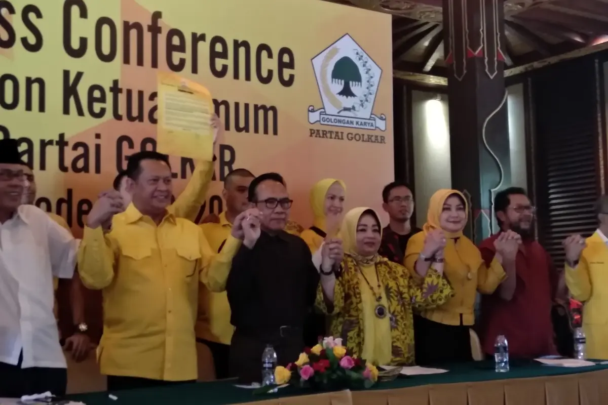Bambang Soesatyo mendeklarasikan maju sebagai calon ketua umum Partai Golkar.
