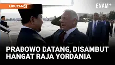 Presiden Indonesia Prabowo Subianto tiba di Bandara Internasional Queen Alia, hari Minggu (13/4) waktu setempat disambut langsung oleh Raja Abdullah II.