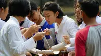 Outbound yang berlangsung sedari pagi membuat calon Pasukan Pengibar Bendera Pusaka (Paskibraka) 2018 merasa lebih dekat. (Foto: Liputan6.com/Aditya Eka Prawira)