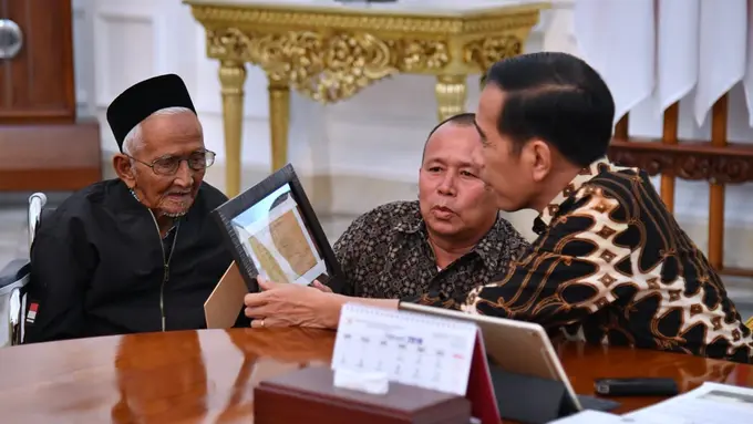 Jokowi menemui Nyak Sandang di Istana Negara (Dok. Biro Pers Istana)