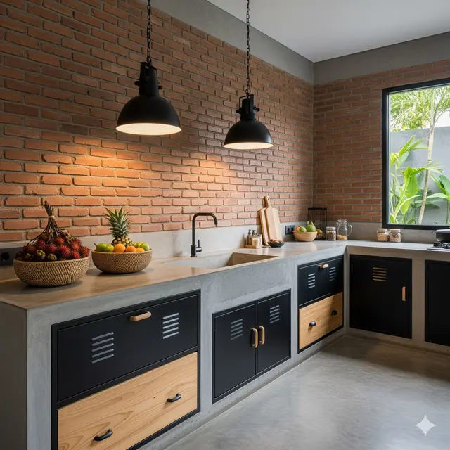 Dapur Gaya Industrial Sederhana