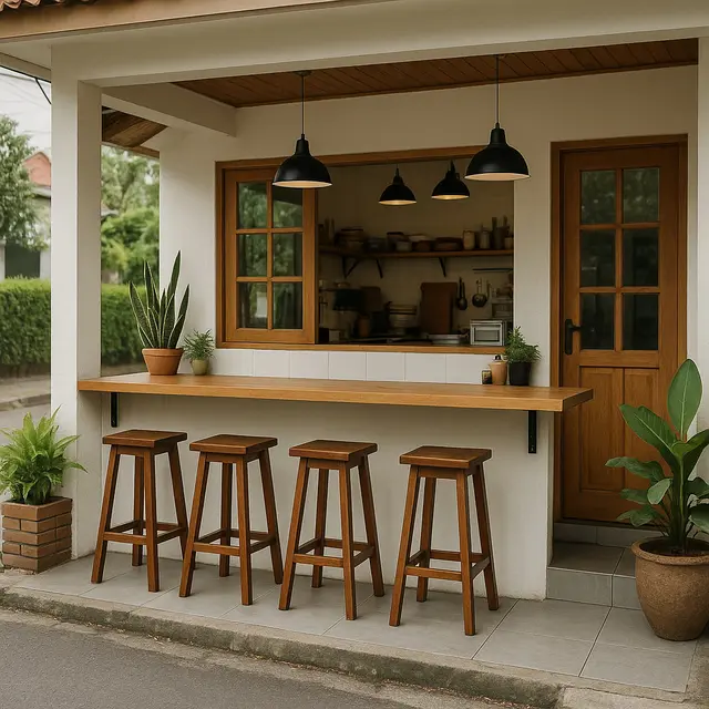 Desain Warung Makan di Teras Rumah
