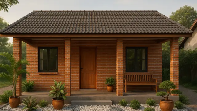 8 Gambar Rumah Minimalis di Desa dengan Teras dan Taman Mini yang Sejuk, Cantik dan Bikin Betah