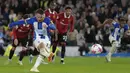 <p>Pertandingan berlangsung menarik sejak awal. Baik Brighton maupun MU sama-sama tampil menyerang. (AP Photo/Kirsty Wigglesworth)</p>