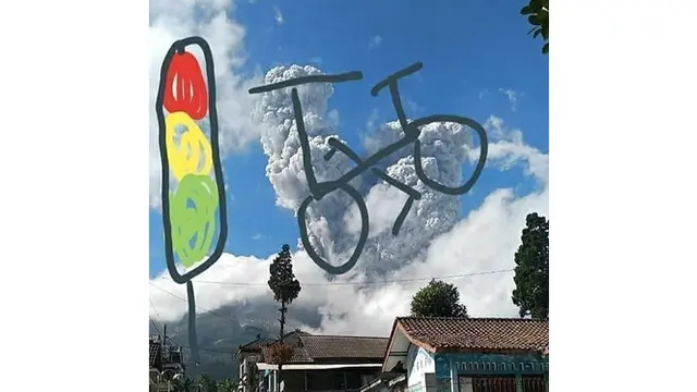 6 Kreativitas ala Netizen Edit Awan Gunung Merapi Ini Bikin Ngakak