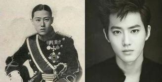 Suho mempunyai wajah yang mirip dengan Kolonel Yi U. Yi U sendiri adalah seorang letnan kolonel di Angkatan Darat Kekaisaran Jepang selama Perang Dunia Kedua. (Foto: koreaboo.com)