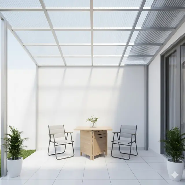 Desain Teras Multifungsi untuk Rumah Kecil. Gemini