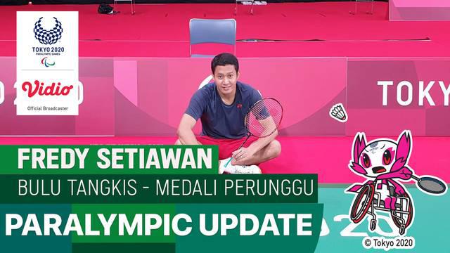 Berita video atlet Indonesia, Fredy Setiawan, meraih medali perunggu di cabang olahraga bulutangkis tunggal putra kategori SL4 di Paralimpiade Tokyo 2020, Minggu (5/9/2021) pagi hari WIB.