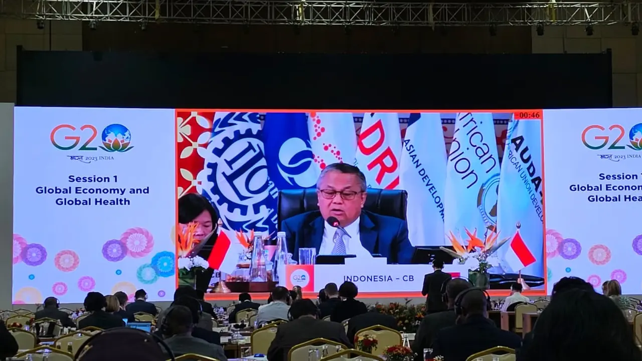 Gubernur BI Perry Warjiyo menghadiri pertemuan FMCBG G20 di Gandhinagar, India. (Photo dok. Bank Indonesia)