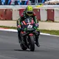 Pembalap Yamaha Tech 3, Johann Zarco percaya diri menatap MotoGP Belanda 2018 di Sirkuit Assen. (Twitter/Yamaha Tech 3)