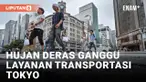 Hujan Deras Membanjiri Jalan-Jalan di Tokyo, Mengganggu Layanan Transportasi