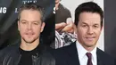 Matt Damon dan Mark Wahlberg. Saking miripnya, ketampanan keduanya pun menjadi sulit dibedakan. Aktor ‘Martian’ Matt Damon memang sering disebut-sebut ‘kembar’ dengan Mark Wahlberg. (AFP/Bintang.com)
