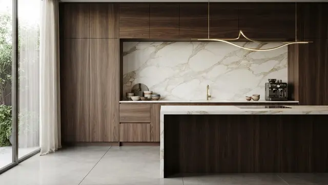 Kombinasi Backsplash dan Kabinet yang Bikin Dapur Minimalis Terlihat Mewah