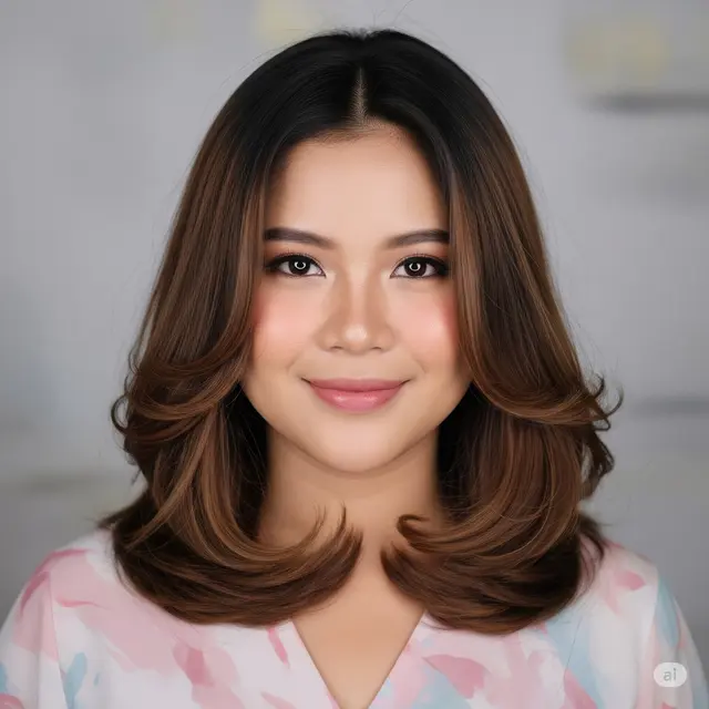 Model Rambut Segi Panjang untuk Wajah Bulat. Foto: Gemini