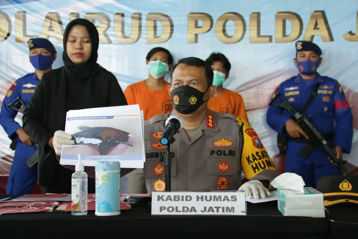 Polisi menangkap 4 pelaku perdagangan satwa dilindungi. (Dian Kurniawan/Liputan6.com).