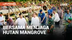 PRESIDEN JOKOWI DAN PRABOWO SUBIANTO NYEMPLUNG BARENG TANAM POHON MANGROVE