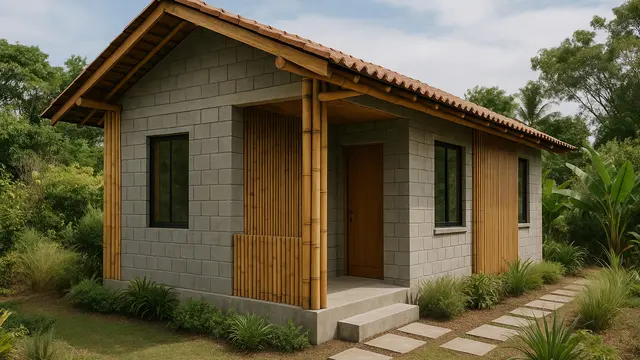7 Model Rumah Kecil tapi Cantik dari Batako dan Bambu, Natural dan Terjangkau di 2025