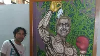 Sindir Koruptor Pelukis Bengkulu Pamer Lukisan Petinju